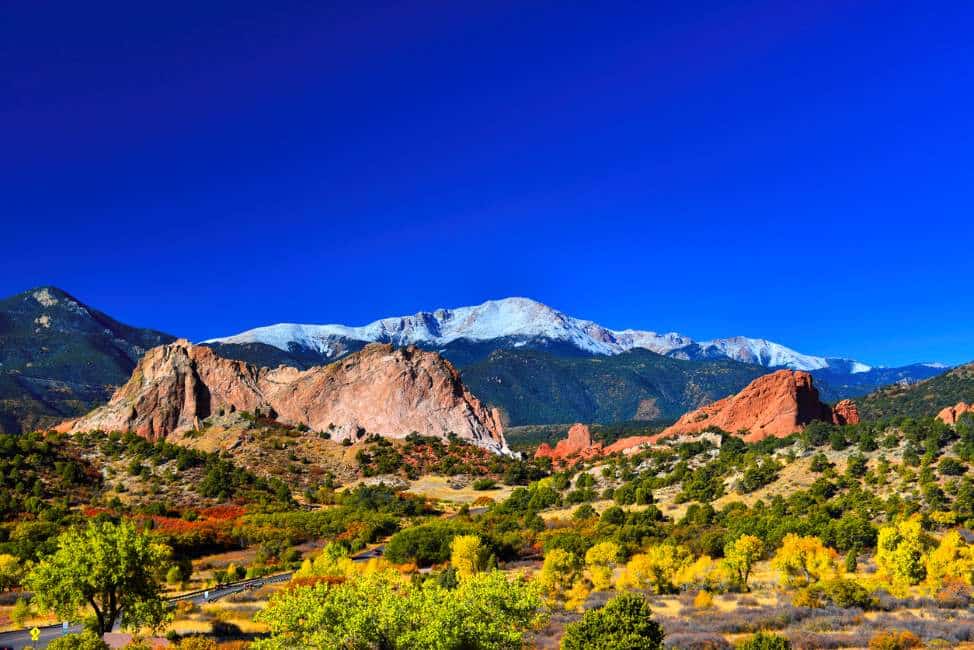 A stunning view of Colorado’s Garden of the Gods and Pikes Pea