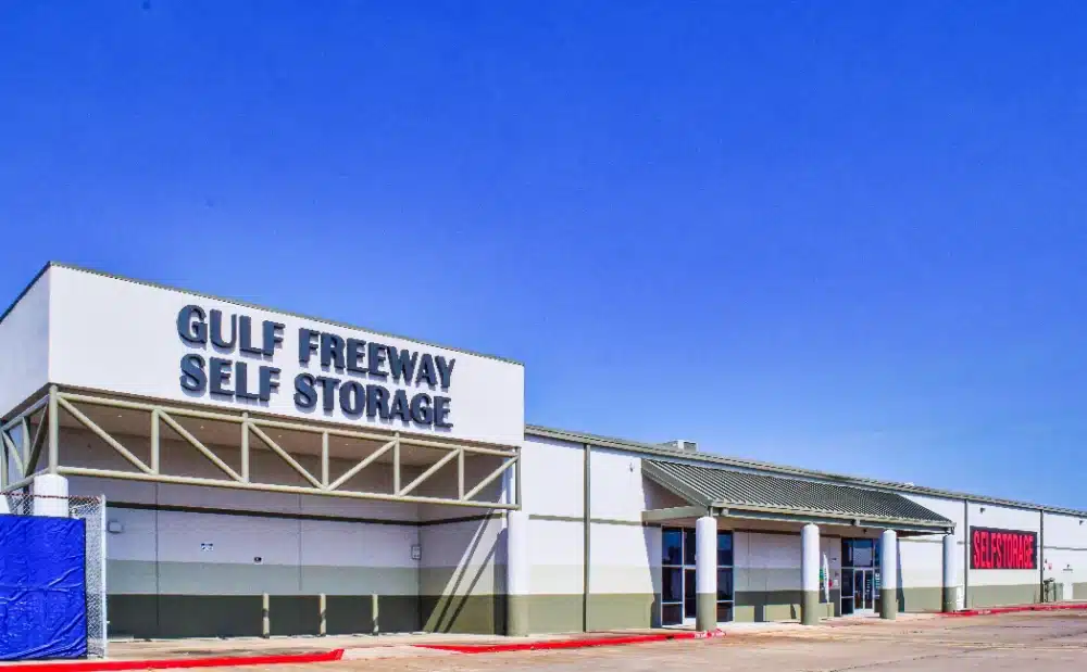 Exterior of Gulf Freeway Self Storage.